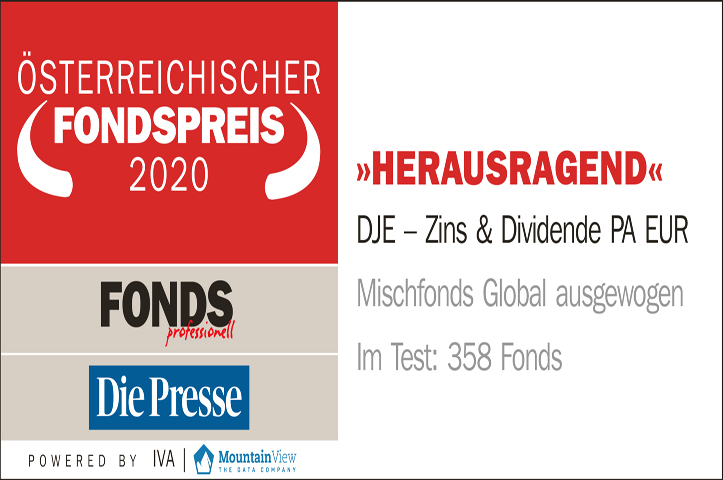 DJE - Zins & Dividende, Österreichischer Fondspreis 2019